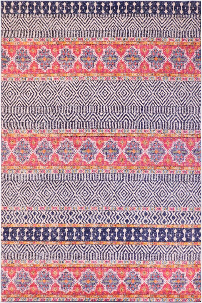 handmade Geometric Modern Blue Fushia Machine Made RECTANGLE POLYESTER area rug