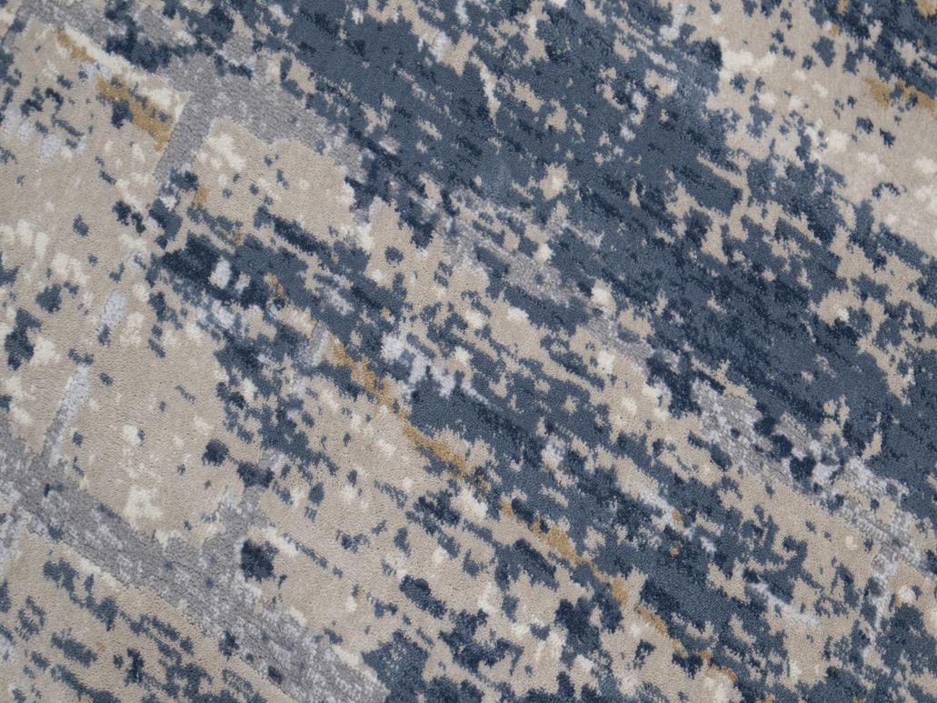 handmade Transitional Modern Blue Light Gray Machine Made RECTANGLE POLYESTER area rug 5x8