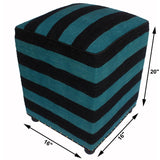 handmade  Ottoman Blue Black HandmadeRECTANGLE 100% WOOL area rug
