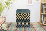 Rustic Delora Handmade Kilim Upholstered Ottoman
