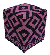 handmade Ottoman Black Purple HandmadeRECTANGLE 100% WOOL area rug