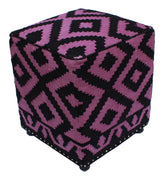 handmade Ottoman Black Purple HandmadeRECTANGLE 100% WOOL area rug