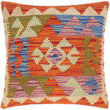 Shabby Chic Turkish Barney Hand Woven Kilim Throw Pillow