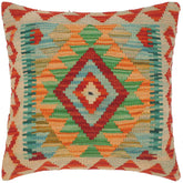 handmade Traditional Pillow Rust Teal Hand-Woven SQUARE 100% WOOL kilim throw pillow