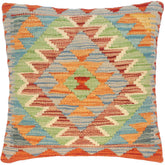handmade Traditional Pillow Red Blue Hand-Woven SQUARE 100% WOOL kilim throw pillow