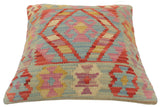 handmade Tribal Turkish Antique Red Blue Hand-Woven SQUARE 100% WOOL pillow