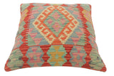 handmade Tribal Turkish Antique Blue Red Hand-Woven SQUARE 100% WOOL pillow