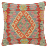 handmade Tribal Turkish Antique Blue Red Hand-Woven SQUARE 100% WOOL pillow