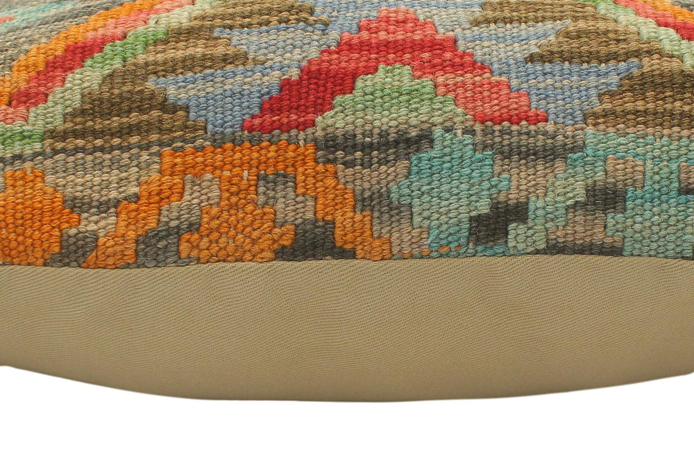 handmade Tribal Turkish Antique Charcoal Red Hand-Woven SQUARE 100% WOOL pillow