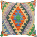 Rustic Turkish Georgett Hand Woven Kilim Throw Pillow