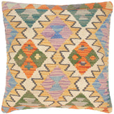 handmade Traditional Pillow Gold Rust Hand-Woven SQUARE 100% WOOL kilim throw pillow