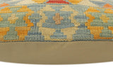handmade Tribal Turkish Antique Blue Rust Hand-Woven SQUARE 100% WOOL pillow