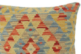 handmade Tribal Turkish Antique Rust Blue Hand-Woven SQUARE 100% WOOL pillow