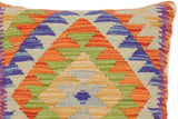 handmade Traditional Pillow Rust Blue Hand-Woven SQUARE 100% WOOL kilim throw pillow