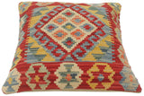 handmade Tribal Turkish Antique Red Blue Hand-Woven SQUARE 100% WOOL pillow