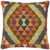 handmade Traditional Pillow Gold Rust Hand-Woven SQUARE 100% WOOL kilim throw pillow
