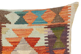 handmade Traditional Pillow Rust Blue Hand-Woven SQUARE 100% WOOL kilim throw pillow