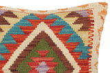 handmade Traditional Pillow Rust Teal Hand-Woven SQUARE 100% WOOL kilim throw pillow
