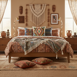 Bohemian Turkish Keven Hand Woven Kilim Throw Pillow