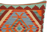 handmade Traditional Pillow Rust Blue Hand-Woven SQUARE 100% WOOL kilim throw pillow