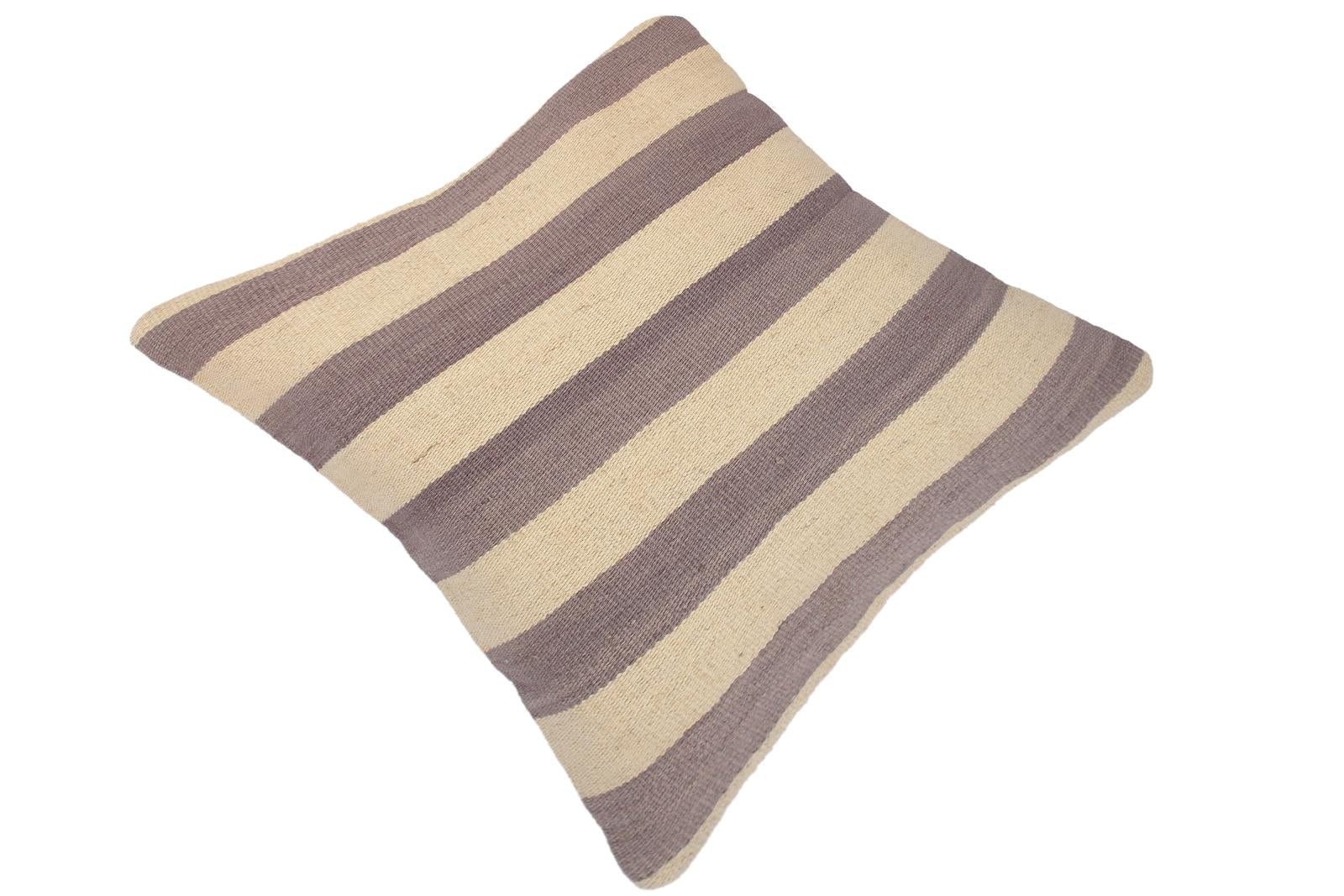 handmade Modern Pillow Beige Gray Hand-Woven SQUARE 100% WOOL kilim throw pillow