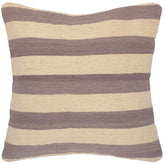 handmade Modern Pillow Beige Gray Hand-Woven SQUARE 100% WOOL kilim throw pillow