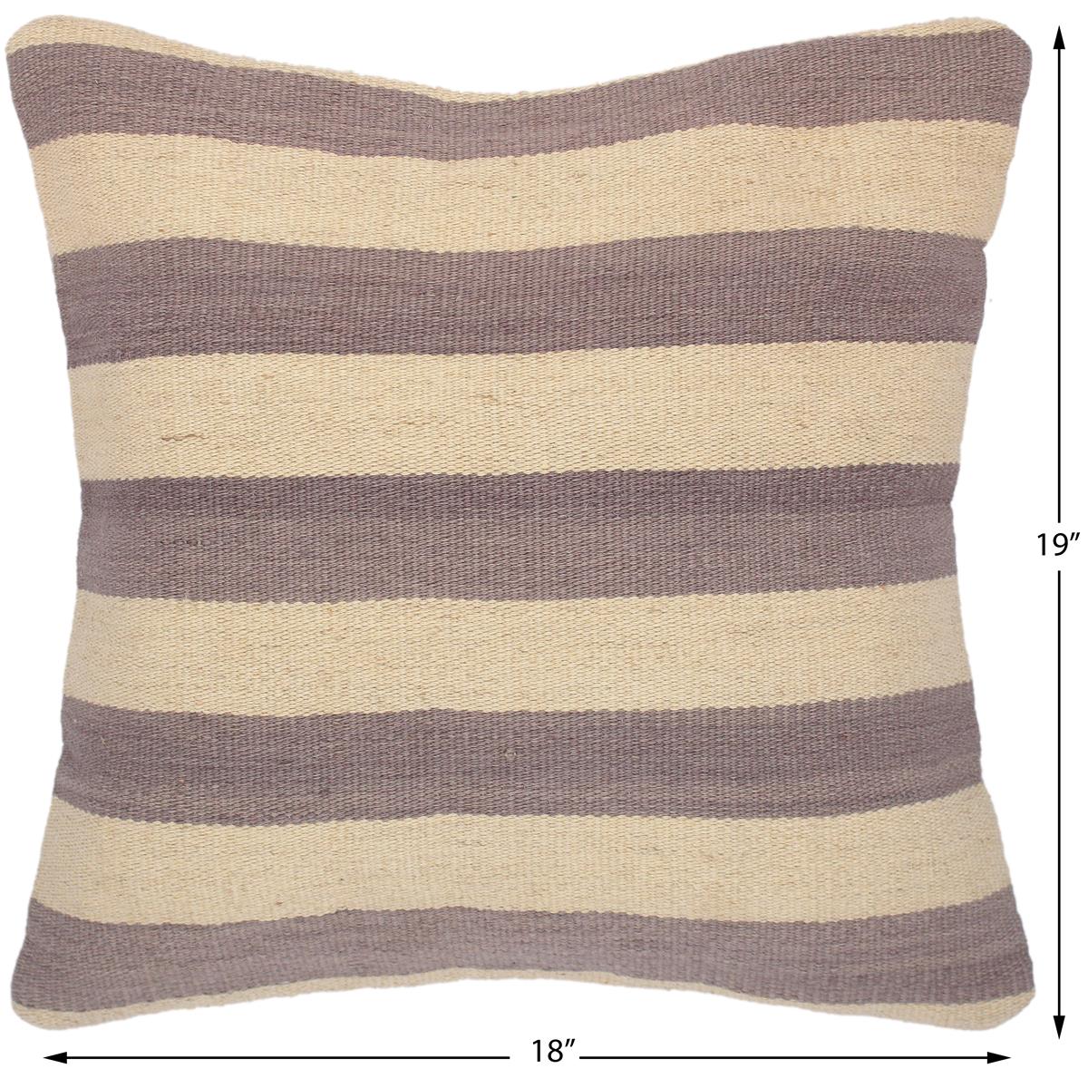 handmade Modern Pillow Beige Gray Hand-Woven SQUARE 100% WOOL kilim throw pillow