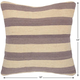 handmade Modern Pillow Beige Gray Hand-Woven SQUARE 100% WOOL kilim throw pillow