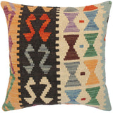 Rustic Turkish Dora Hand Woven Kilim Throw Pillow