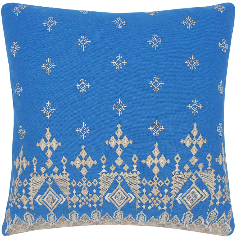 handmade Turkish Throw Pillow Blue Gray SQUARE cotton throw pillow