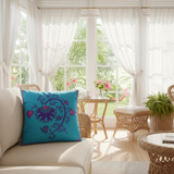 Embroidered Ikat Jada Cotton Pillow