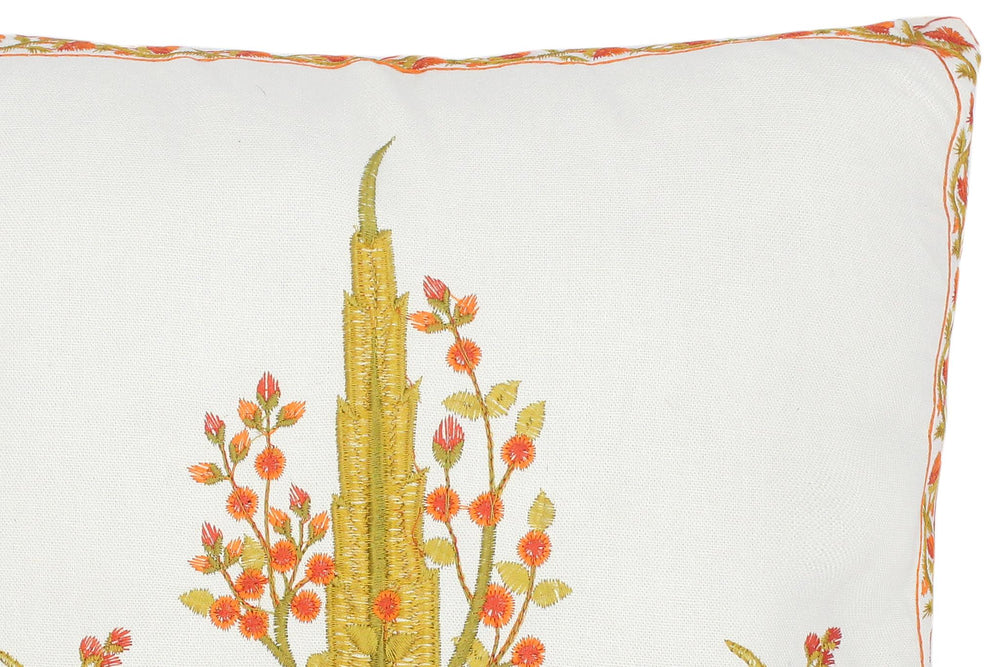 handmade Turkish Throw Pillow Ivory Rust SQUARE COTTON area rug