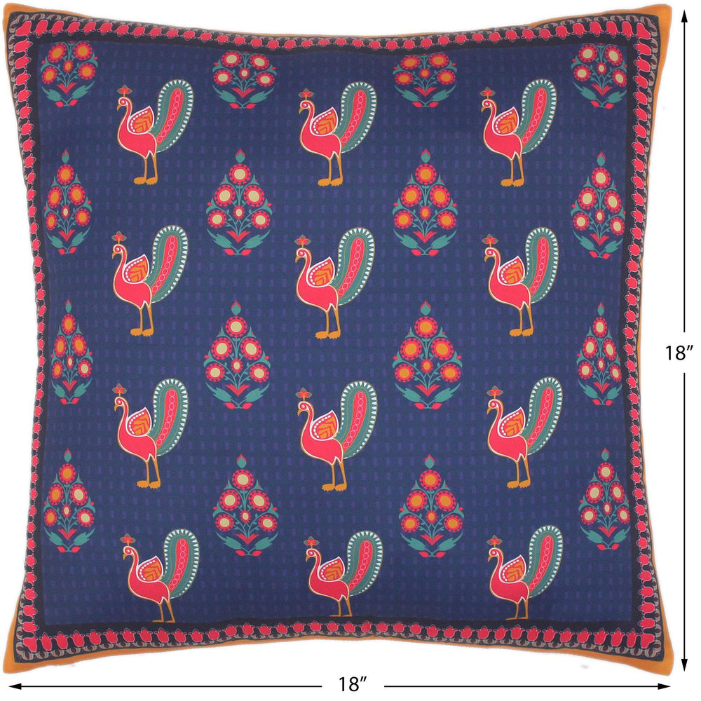 handmade Turkish Throw Pillow Blue Orange SQUARE handmade Silk Throw Pillow