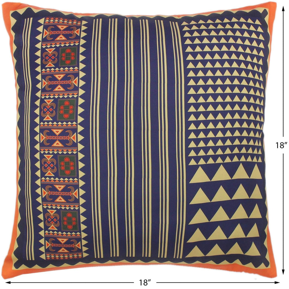 handmade Turkish Throw Pillow Blue Gold SQUARE handmade Silk Throw Pillow