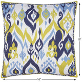 handmade Turkish Throw Pillow Ivory Blue SQUARE SILK area rug