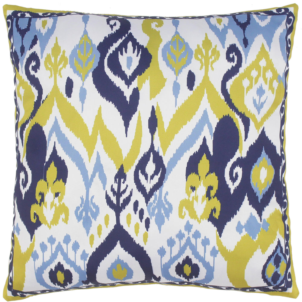 handmade Turkish Throw Pillow Ivory Blue SQUARE SILK area rug