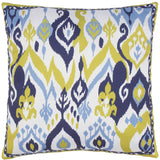 handmade Turkish Throw Pillow Ivory Blue SQUARE SILK area rug