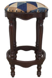 Shabby Chic Kilim Wood Bar Stool Ilse 18