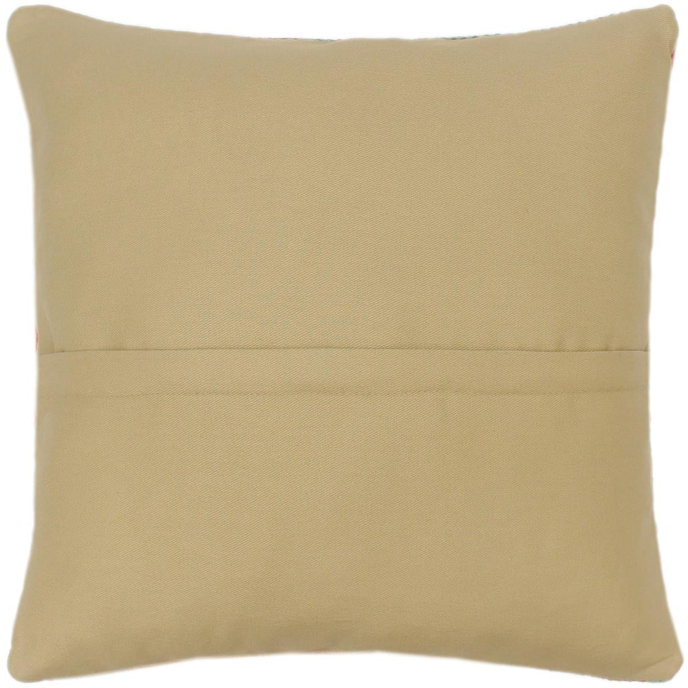 handmade Tribal Turkish Antique Beige Blue Hand-Woven SQUARE 100% WOOL pillow