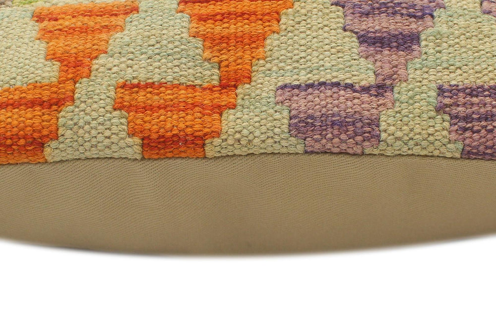 handmade Tribal Turkish Antique Rust Blue Hand-Woven SQUARE 100% WOOL pillow