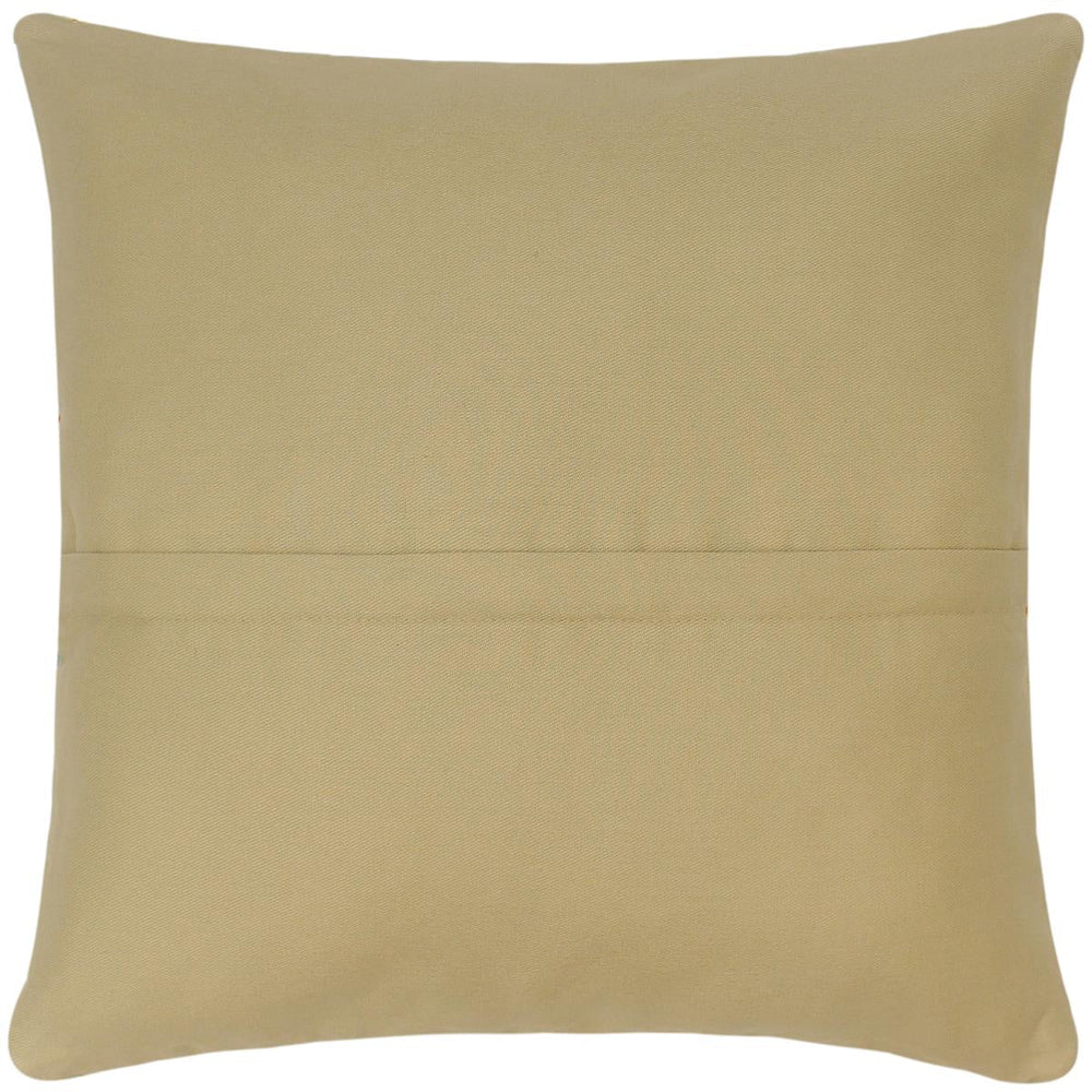 handmade Tribal Turkish Antique Beige Blue Hand-Woven SQUARE 100% WOOL pillow