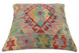 handmade Tribal Turkish Antique Red Blue Hand-Woven SQUARE 100% WOOL pillow