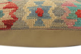 handmade Tribal Turkish Antique Red Blue Hand-Woven SQUARE 100% WOOL pillow