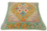 handmade Tribal Turkish Antique Green Rust Hand-Woven SQUARE 100% WOOL pillow