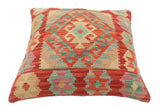 handmade Tribal Turkish Antique Red Blue Hand-Woven SQUARE 100% WOOL pillow