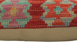 handmade Tribal Turkish Antique Red Blue Hand-Woven SQUARE 100% WOOL pillow