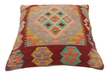 handmade Tribal Turkish Antique Red Blue Hand-Woven SQUARE 100% WOOL pillow