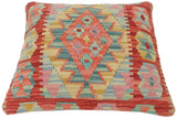 handmade Tribal Turkish Antique Red Blue Hand-Woven SQUARE 100% WOOL pillow