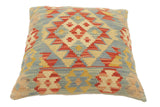handmade Tribal Turkish Antique Rust Blue Hand-Woven SQUARE 100% WOOL pillow
