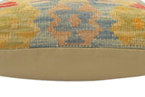 handmade Tribal Turkish Antique Blue Red Hand-Woven SQUARE 100% WOOL pillow
